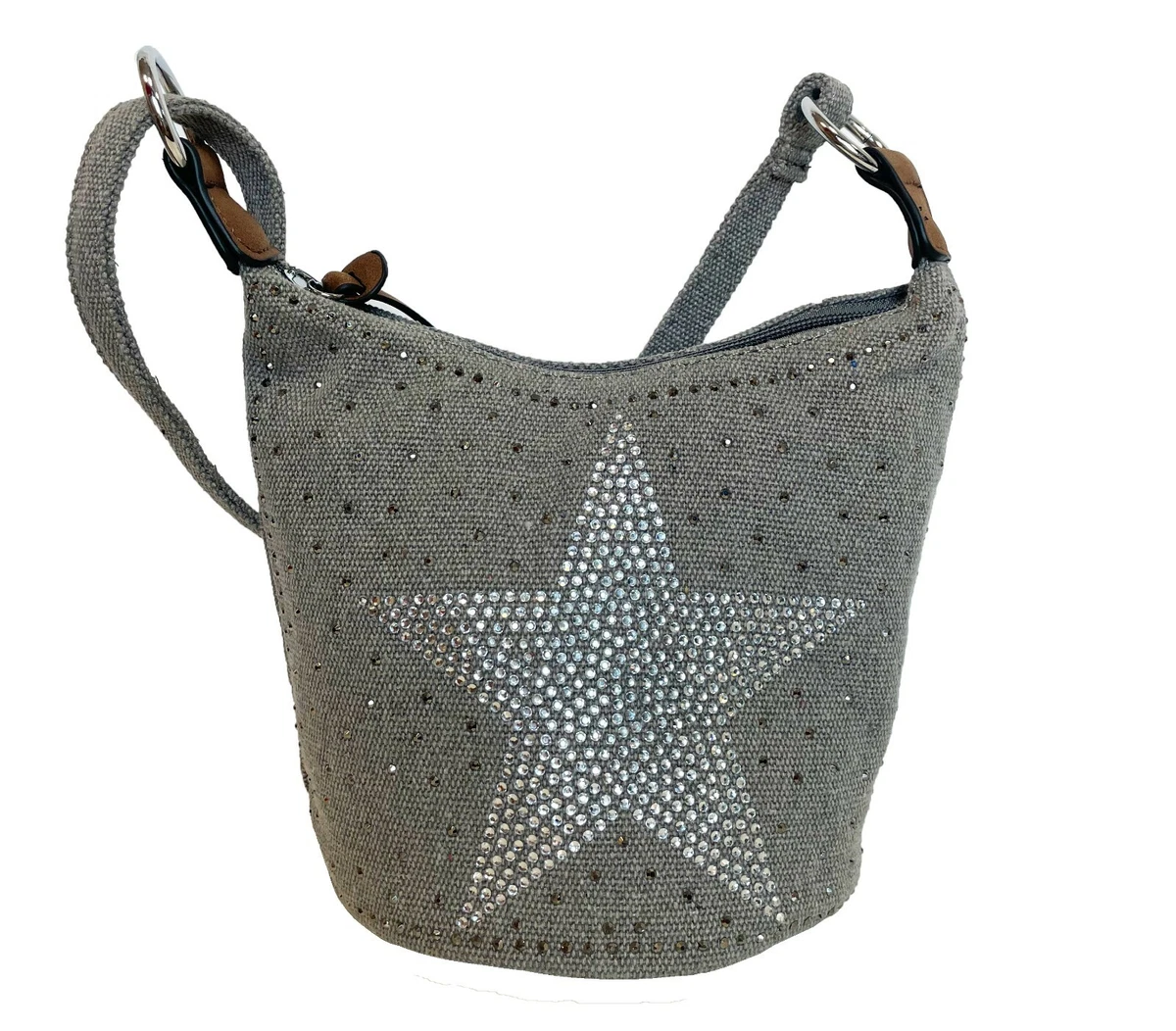Stella Strass Brillantini Donna Piccolo Borsa Tracolla Tela Stella