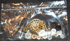 VINTAGE, ASSORTMENT "Craft Supplies and Misc Buttons," 16 in Total, 1980s, 6
