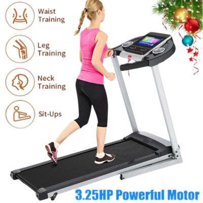 Treadmill with 10'' HD TV Movie Touchscreen and 3D Virtual Sports Scene, 9mph Pad