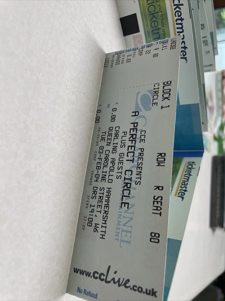 A perfect circle concert tickets Feb 3, 2004 8 Intact Block1 R 73-80 UK - Image 2 of 4