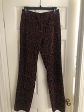 Bazar De Christian Lacroix Women  s Black/Red Side Zip Pant Size 42 NWT Vintage