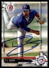 2017 Bowman Draft T.J. Zeuch Auto Toronto Blue Jays #BD-68 Card Signed