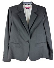 Alice + Olivia Academia Blazer Medium Black Jacket Pockets Lined Button Career