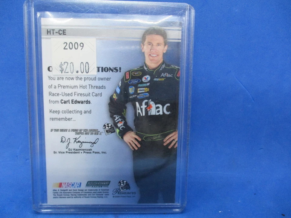 CARL EDWARDS - 2009 Press Pass Premium - Hot Threads - Serial # 068/325 - Black - Image 2 of 2