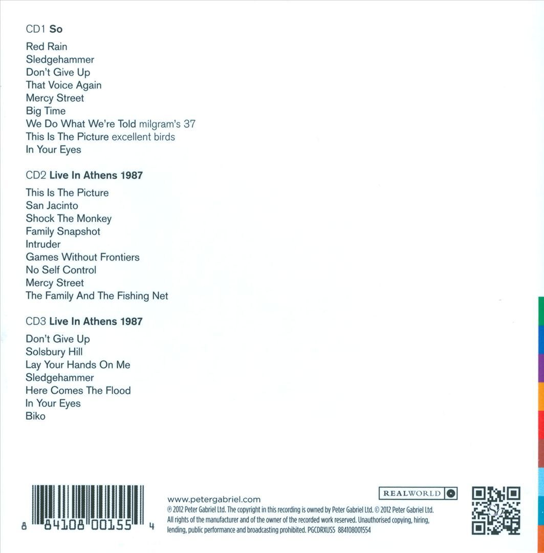 未開封　Peter Gabriel「So」25th Anniversary GABRIEL,PETER - So: 25th Anniversary Edition - Amazon.com Music