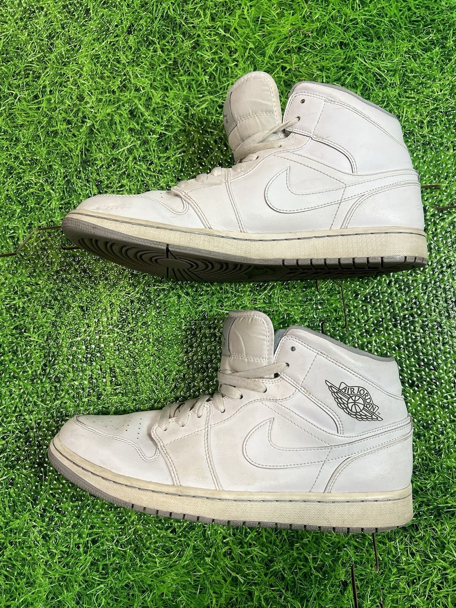 Nike Air Jordan Retro 1 Mid \'Triple White\'  Sneakers Shoes 554724-112 Men\'s 12 Nike Air Jordan Retro 1 Mid  main image 3