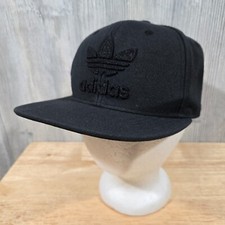 All Black ADIDAS Trefoil Chain 3D Logo Snapback Adjustable Hat Cap