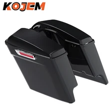 5" Extended Saddlebags Saddle Bags Black For Harley Touring Street Glide 14-24