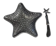 Starfish Trinket Dish W Starfish Cheese Knife