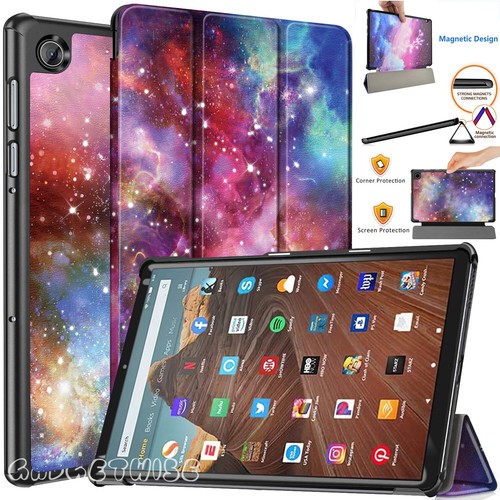 Magnetic Smart Leather Stand Case Cover For Amazon Kindle Fire HD 10" & 7" 2019 - Picture 1 of 21