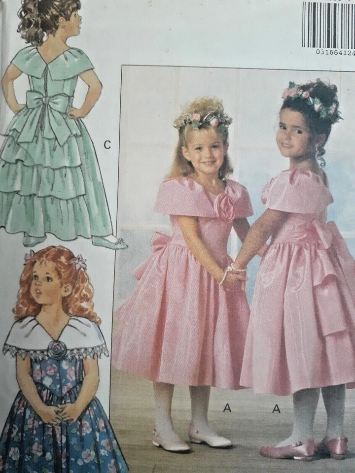 Party Event Dress Flower Girl 5 6 6X Butterick Sewing Pattern 5936 UC FF Fancy - Image 2 of 4