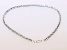 Leather Cord 4mm Silver Braided Surfer Necklace Choker Necklace Bracelet Anklet 