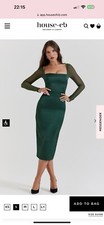 House Of CB Ellicia Green Midi Dress Brand New With Tags Size Small Mesh Sleeves