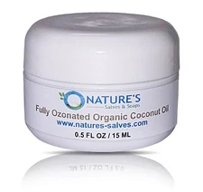 Fully Ozonated 100% Organic Cold Pressed Unrefined Coconut Oil 1/2 Ounce