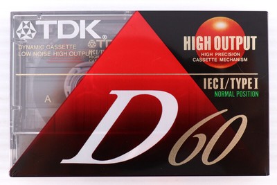 Tdk D60 High Output Normal Position Type Cassette Tape - New & Sealed