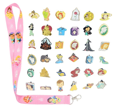 #ad #ad Princess Themed Starter Lanyard Set With 5 Disney Parks Trading Pins Brand New $14.45