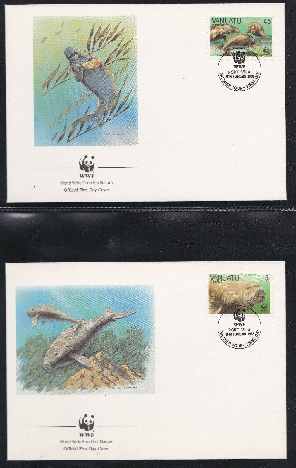 VANUATU 1988 FIRST Large special price DAY Finally popular brand COVER WORLD DUGONGS FUND WWF WILDLIFE