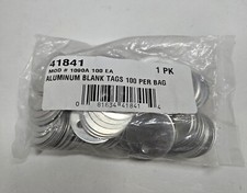 Blank Metal Tags 100 Tags Model 1098A / 1-1/2" Round Aluminum