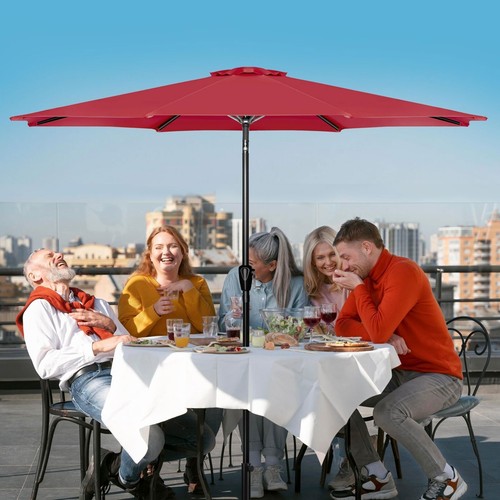 10 FT Market Patio Umbrella Outdoor Aluminum Pole with Tilt Adjustable Canopy - Picture 7 of 7