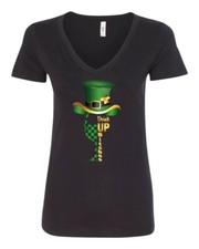 Drink Up Bitches St. patrick's Day V-Neck Funny Irish T-shirt