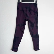 Lululemon ebb & flow purple black ruched ankle crop yoga leggings size 8