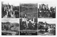 L319 Germany Bayr Koenigsschloesser mit Fuessen Neuschwanstein RPPC postcard
