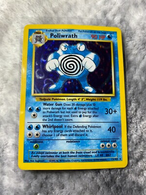 holographic poliwrath pokemon card value ORIGINAL POLIWRATH HOLOGRAPHIC POKEMON CARD | GREAT CONDITION | COLLECTOR  OWNED