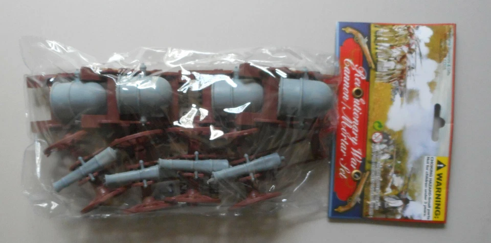 54mm American Revolution Cannon & Mortar Set 8 Pcs Plastic Toy Soldiers - Image 2 of 2