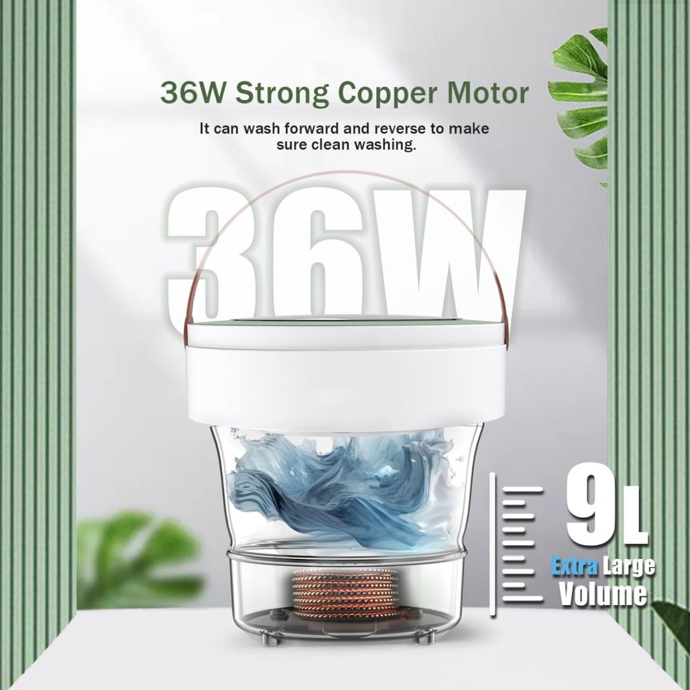 9Litre Portable Mini Washing Foldable Machine for Round Body Baby Clothes Pet