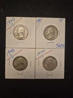 4 High Quality 1940 S Washington Silver Quarters . 90% SILVER!! Nice Coins!!