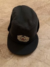 DDR Uniform Mütze Wintermütze NVA / Grenztruppen Größe 55 mit DDR Emblem