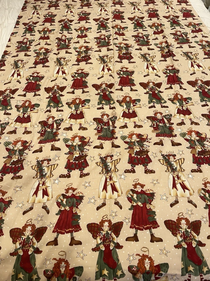 lot Alexander Henry Fabric Cotton Rag Doll Angels 1994 4 yards Mumms the word - Image 2 of 4