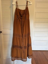 Cider Rust Orange Sleeveless Maxi Dress Size XL