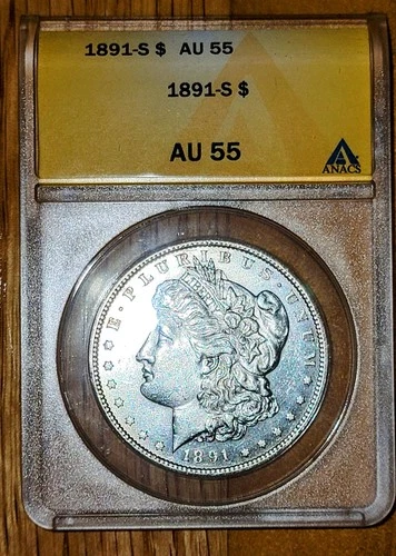 1891-S Morgan Silver Dollar AU 55  ANACS
