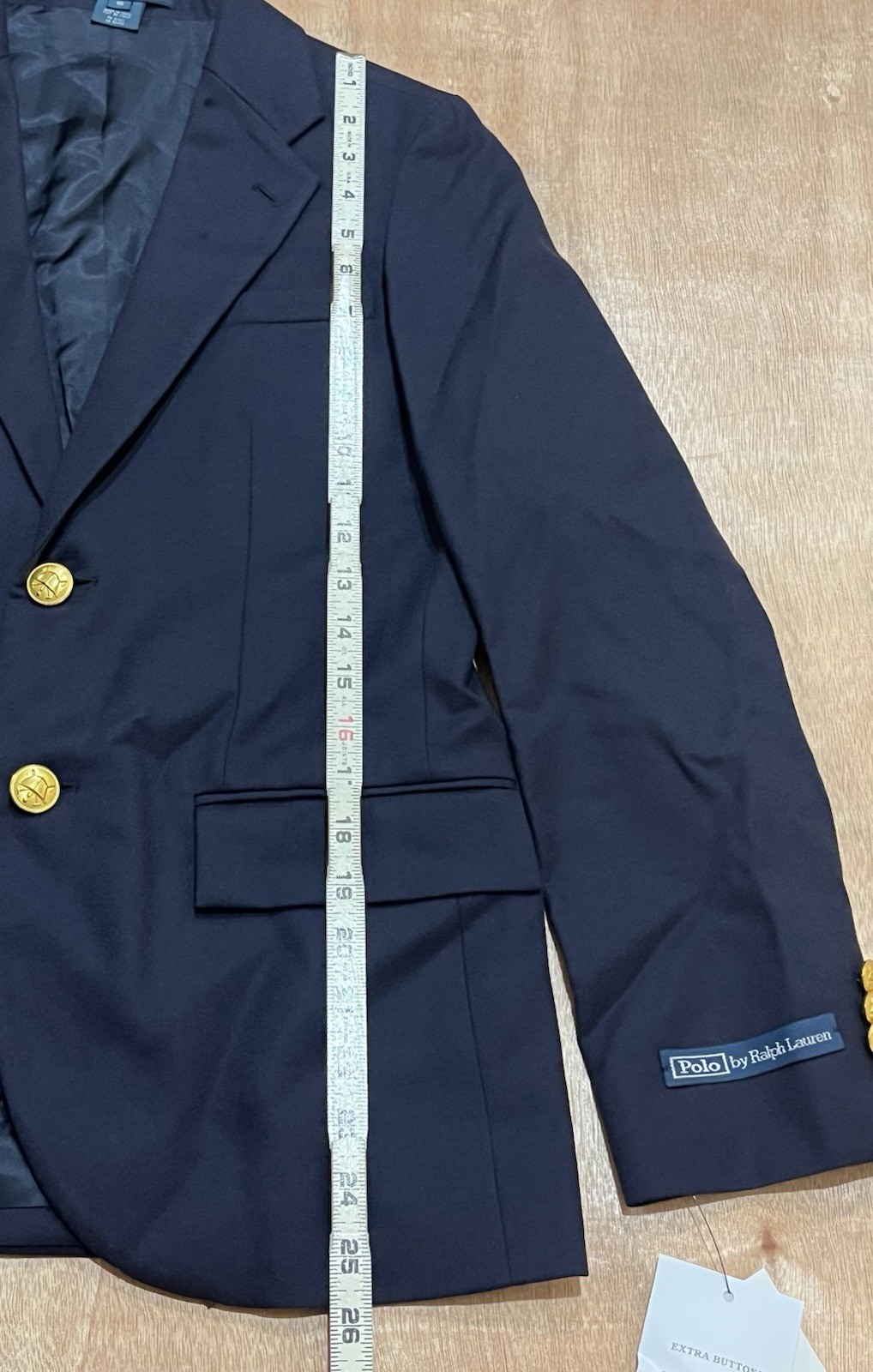 Polo Ralph Lauren Wool Blazer Gold Buttons Navy Kids Size 16 $325 School Formal thumbnail 8