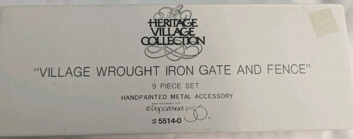 Dept 56 Heritage Village Wrought Iron Gate & Fence Set of 9 #55140 Metal - Picture 2 of 4