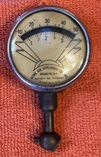 Antique Vintage Acme Air Appliance Balloon Tire Pressure Gauge Early Car Old