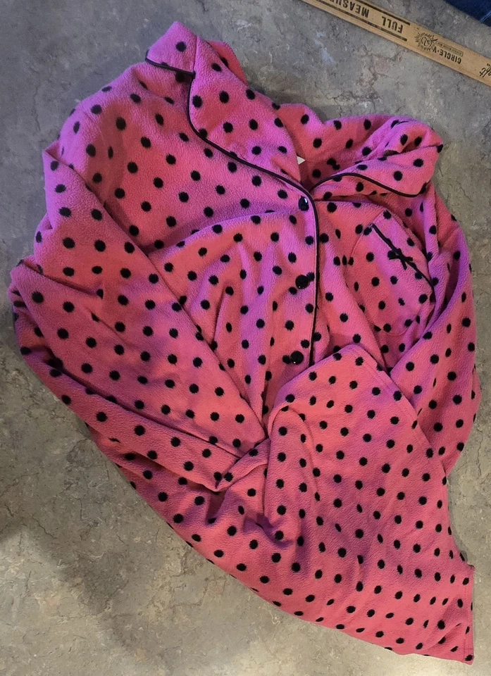 Pijama Rosa Y Negro Rosa Negro Lunares Poliéster Top Foto 2 de 4