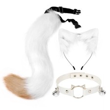 QinRuan Cat Ears and Wolf Fox Animal Tail Cosplay Costume Faux Fur Hair Clip ...
