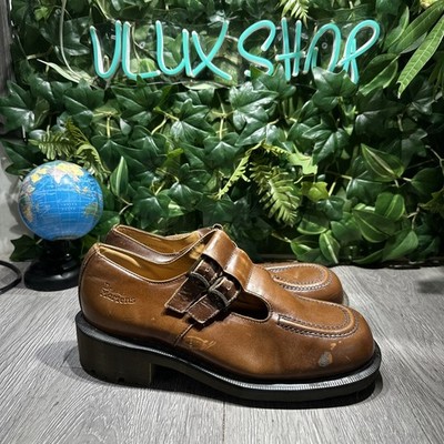 Dr. Martens VTG Rare Chunky Mary Jane Brown Shoes Made in 