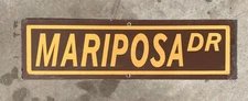 Vintage retired old street sign MARIPOSA AVE alum 8 x 28 from Colorado