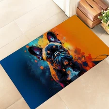 French Indoor Door Mat – Stylish 17x29.5in Non-Woven Fabric Floor Doormat wit...