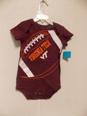 NCAA Virginia Tech Hokies Maroon Football Image Bodysuit Size 24 MGen2