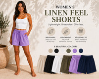 Ladies Shorts Womens Linen Feel JDN Fashion Stylish Elastic UK NEW