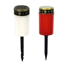 4 x LED Grave Lamp Grave Candles LED Flickering Red Cemetery Mourning