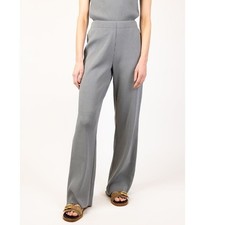 Vince XS Ribbed Wide Leg Pant High Rise Stretch Pull-on in Sea Stone Gray NWT