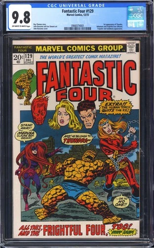 1972 Fantastic Four 129 CGC 9.8 1ST APP OF THUNDRA ! HIGHEST GRADE BRONZE AGE NO