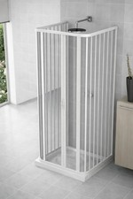 Box doccia in PVC 3 lati ante a soffietto apertura centrale 70x70x70 cm H 185 cm