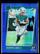 2021 Panini Donruss Optic - Rated Rookie Hunter Long #281 Blue Hyper Prizm (RC)