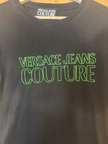 Versace Jeans Couture T Shirt Black Green Logo Men’s Size M - Picture 3 of 5